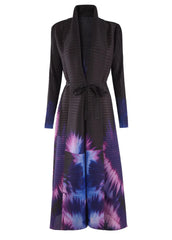 Geometric Mosaic Belted Maxi Dress