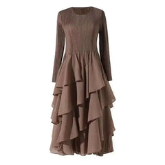 Teal Long Sleeve Pleated Bodice Dress