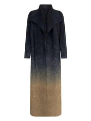 Elegant Ombre Longline Open Front Coat