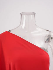 Asymmetric Colorblock Kaftan Dress