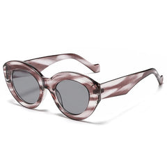 Chic Amber Pattern Oval Sunglasses