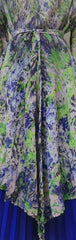 Abstract Pink Watercolor Pleated Kimono Dress