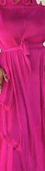 High‑Neck Pleated Tiered Midi Dress