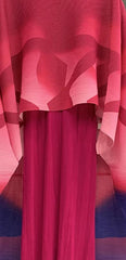 Sunset Ombre Cape Overlay Bodycon Dress