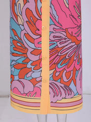 Vibrant Abstract Floral Print Dress