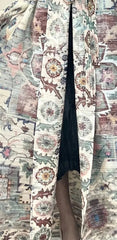 Vintage Indigo Porcelain Print Maxi Coat Dress