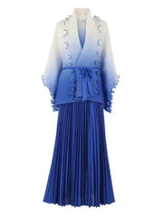 Ombre Pleated Maxi Dress