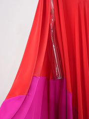 Asymmetric Colorblock Kaftan Dress