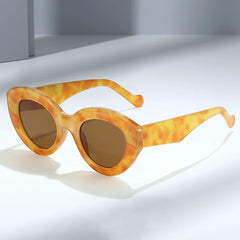 Chic Olive Green Oval Sunglasses