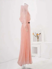 Pleated Blush Pink Maxi Dress