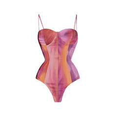 Dreamy Ombre One-Shoulder Swimsuit with Drape