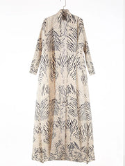 Geometric Mosaic Belted Maxi Dress