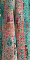 Vintage Indigo Porcelain Print Maxi Coat Dress