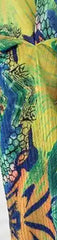 Vibrant Abstract Print Draped Maxi Dress