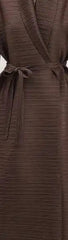 Chocolate Brown Textured Wrap Maxi Dress