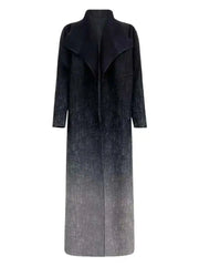 Elegant Ombre Longline Open Front Coat