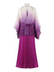 Ombre Pleated Maxi Dress