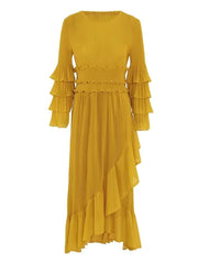 Sunshine Yellow Ruffle Tiered Dress