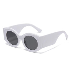Fashion Forward Bi-Color Oval Sunglasses