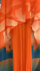 Sunset Ombre Cape Overlay Bodycon Dress