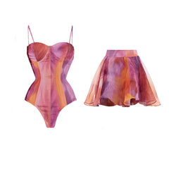 Unique Wrap Front Floral Swimsuit