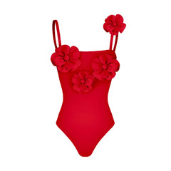 Unique Three-Dimensional Floral Swimsuit