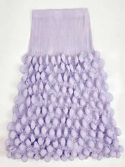 Elegant Pleated Bubble‑Hem Midi Skirt