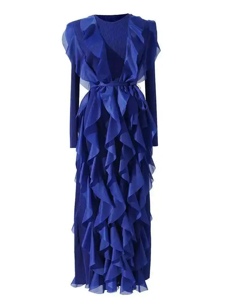 Royal Blue Long Sleeve Maxi Dress