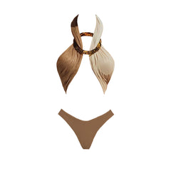 Desert Mirage Halter Bikini & Ombre Maxi Skirt Set