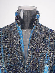 Royal Blue Baroque Print Maxi Wrap Dress