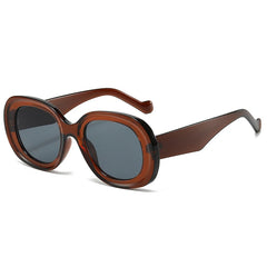 Chic Bright Orange Oval Sunglasses