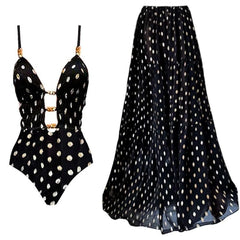 Midnight Glam Polka Dot One-Piece Swimsuit