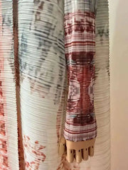 Tribal Print Long Pleated Kimono