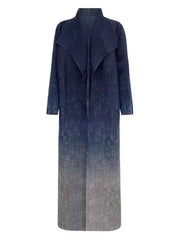 Elegant Ombre Longline Open Front Coat