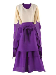 Two-Tone Layered Maxi Dress