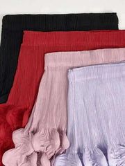 Elegant Pleated Bubble‑Hem Midi Skirt