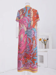 Vibrant Abstract Floral Print Dress