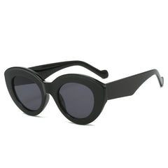 Chic Olive Green Oval Sunglasses