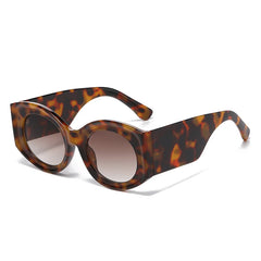 Fashion Forward Bi-Color Oval Sunglasses