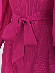 Magenta Pleated Maxi Dress