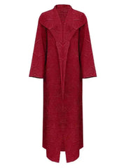 Elegant Textured Maxi Coatdress
