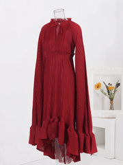 Elegant Pleated High-Low Dress