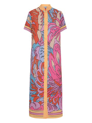 Vibrant Abstract Floral Print Dress
