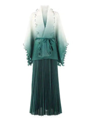 Ombre Pleated Maxi Dress