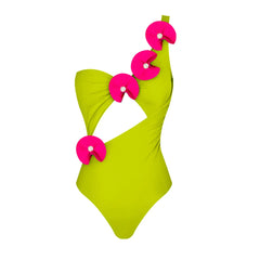 Unique Three-Dimensional Floral Swimsuit