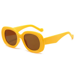 Chic Bright Orange Oval Sunglasses