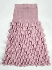 Elegant Pleated Bubble‑Hem Midi Skirt