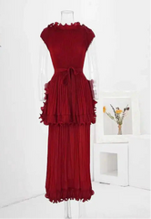 Sophisticated Pleated Midi Dress
