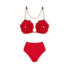 Unique Three-Dimensional Floral Swimsuit