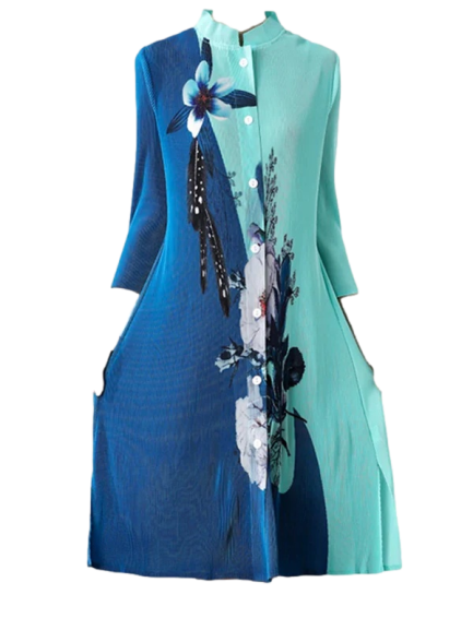 Vibrant Abstract Print Long Dress